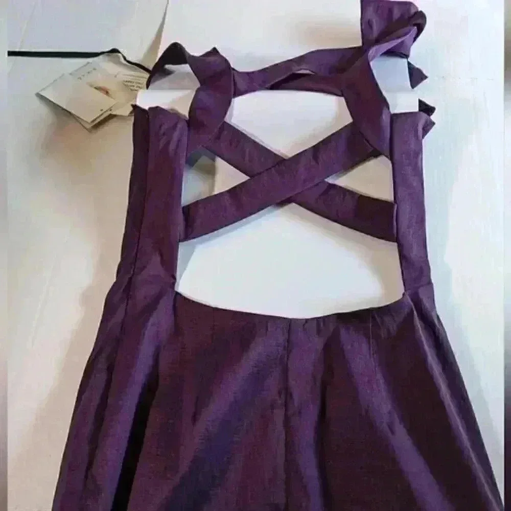 Jessica McClintock Elegant Open/strappy back Dress Royal Purple NWT Size 2